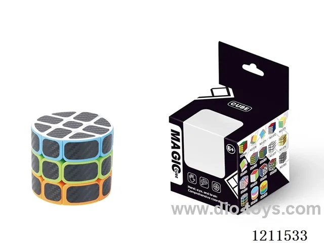 Cylinder Solid Carbon Fiber Black Sticker