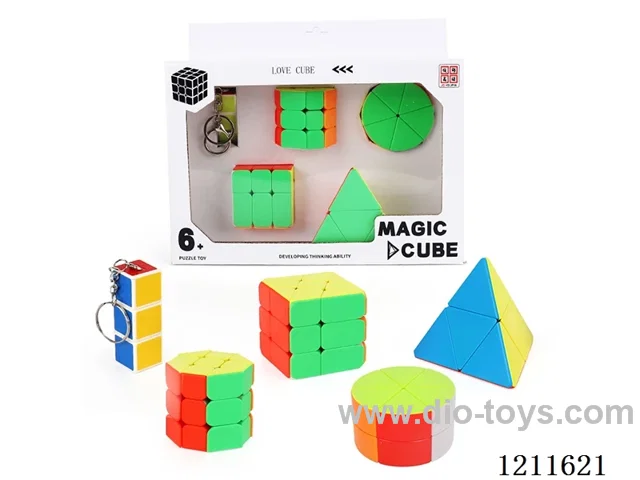 First Order Rubik's Cube + solid color Octagonal Column + solid color 2nd Order Cylinder + solid color Wind and Fire Wheel + solid color 2nd Order Pyramid