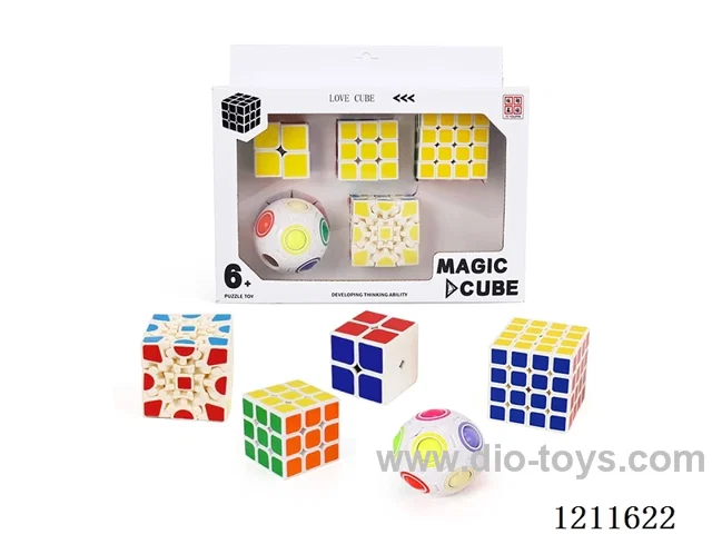 Second Order Rubik's Cube (Heat Transfer) + Third Order Rubik's Cube (Heat Transfer) + Fourth Order Rubik's Cube (Heat Transfer) + Gears (Heat Transfer) + White Rainbow Balls
