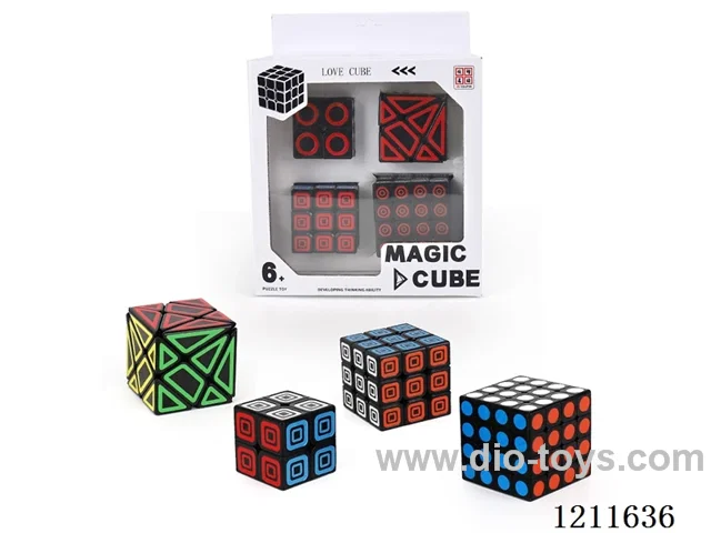 Second Order Black Rubik's Cube (UV Printing) + Third Order Black Rubik's Cube (UV Printing) + Black Transformers (UV Printing) + Fourth Order Black Rubik's Cube (UV Printing)