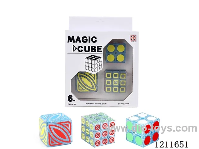 Second order transparent color Rubik's Cube + third order transparent color Rubik's Cube + transparent color maple leaf