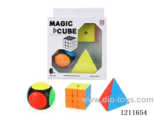 Seven-color soccer cube + SQ1 cube + 2nd order pyramid