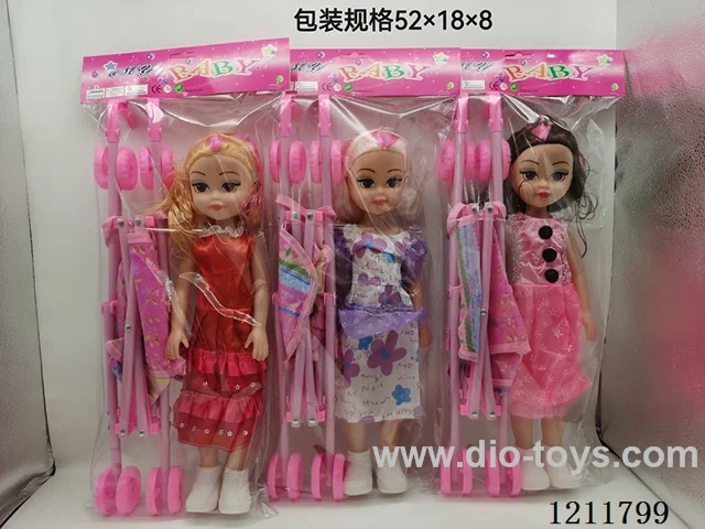 18 inch doll with music/45CM stroller 3 mixed