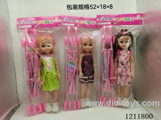18 inch doll with music/45CM stroller 3 mixed