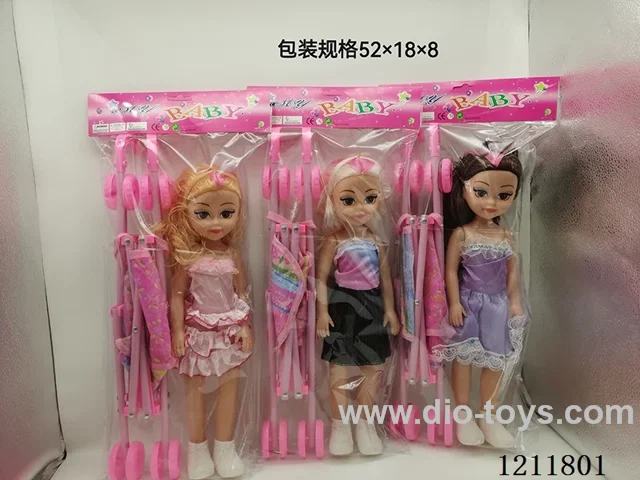 18 inch doll with music/45CM stroller 3 mixed
