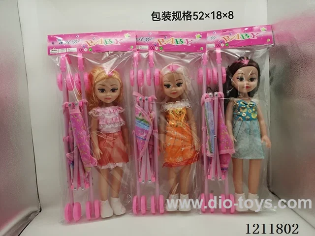 18 inch doll with music/45CM stroller 3 mixed