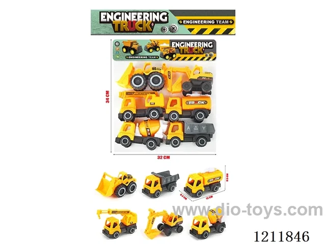 free wheel engineering vehicles（6PCS）