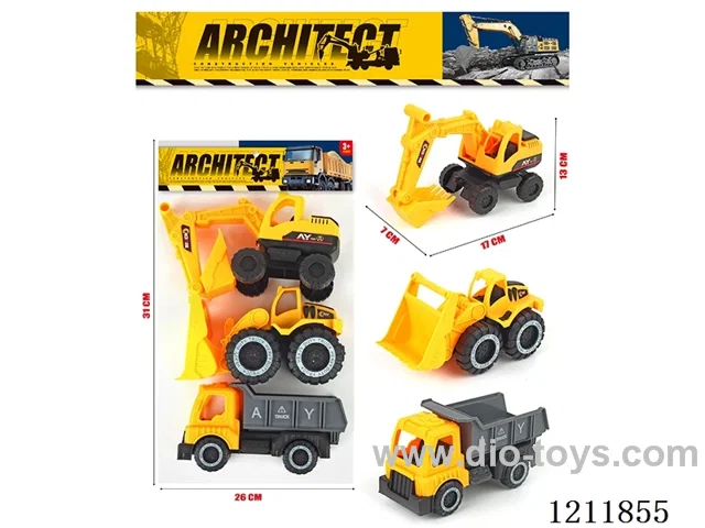 free wheel engineering vehicles（3PCS）