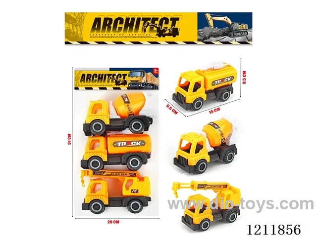 free wheel engineering vehicles（3PCS）
