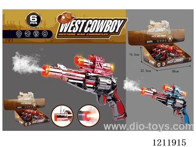 Spray gun with water bottle 6PCS plating red and blue mix 3*AA not included