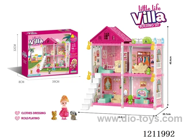 DIY assembling Castle Doll House 98PCS(injection molding model)