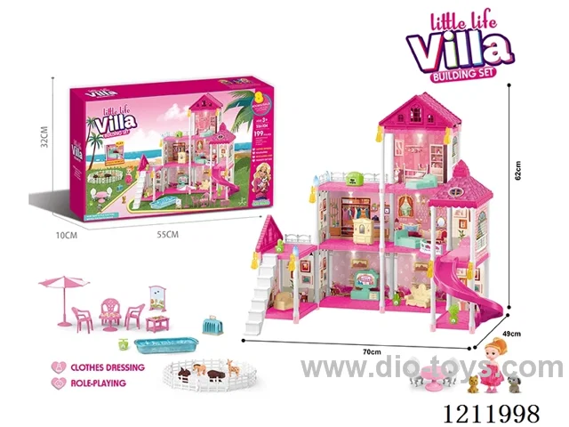 DIY assembling Castle Doll Cottage 199PCS with Lights (Injection molding type)