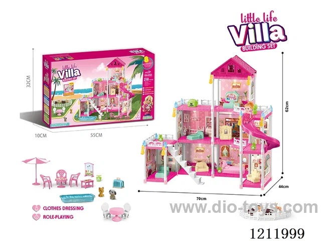 DIY assembling Castle Doll Cottage 218PCS with light (injection molding model)