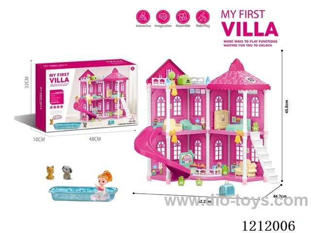 DIY assembling castle doll house 106PCS(all injection molding type)