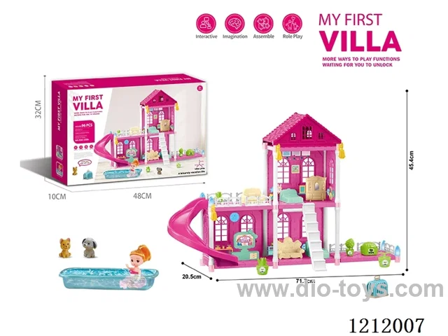 DIY assembling castle doll house 96PCS(all injection molding)