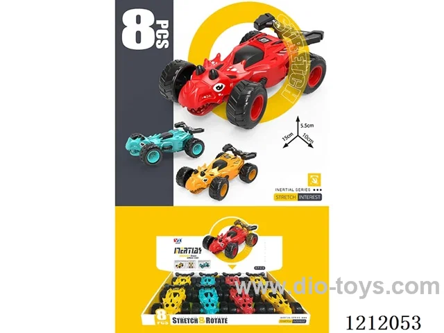 8PCS inertial stunt dinosaur car