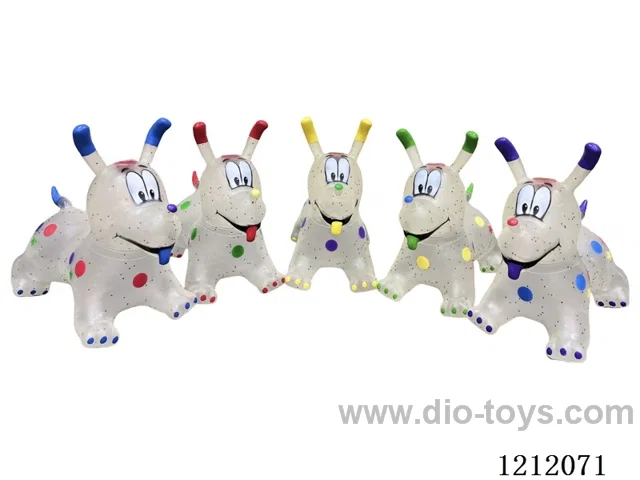 Flash music inflatable transparent gold dog (including 3*1.5V battery)