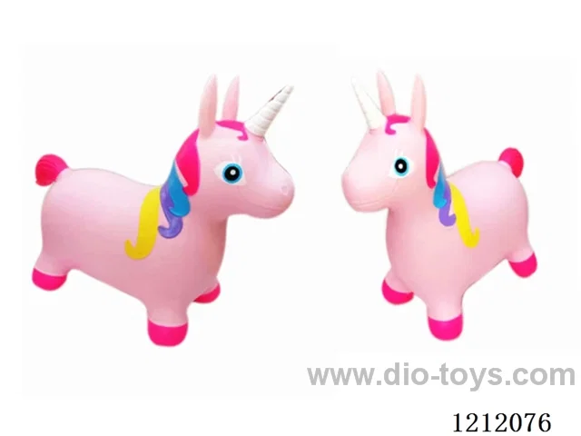 Inflatable painted pink unicorn