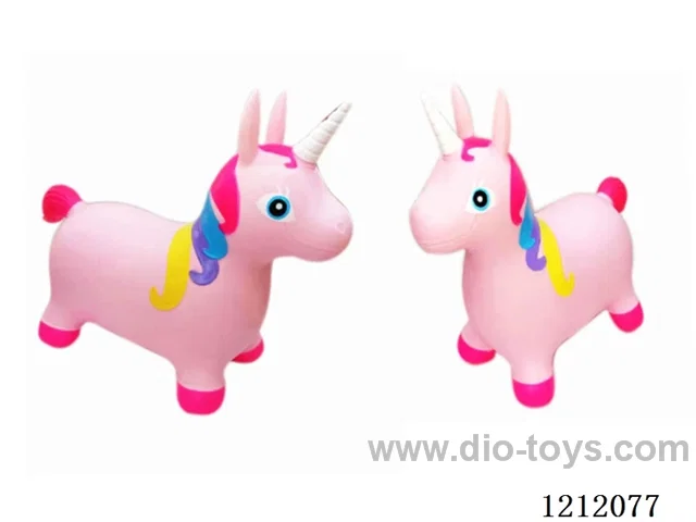 Flash music inflatable painted pink unicorn (including 3*1.5V battery)