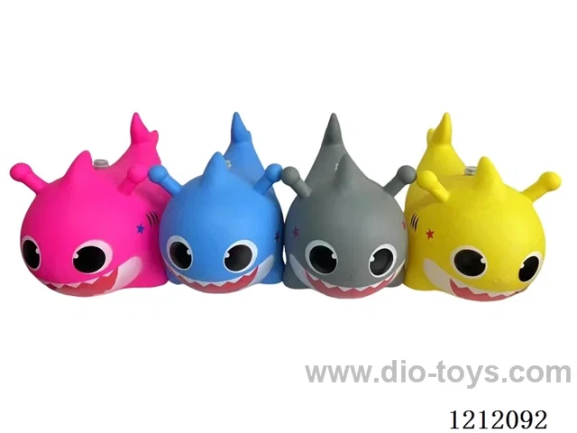 Flash music inflatable painted baby shark (including 3*1.5V battery)