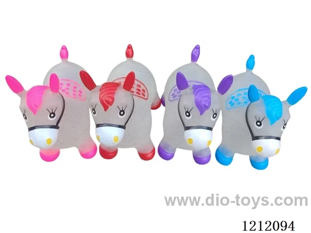 Flash music inflatable transparent gold horse (including 3*1.5V battery)