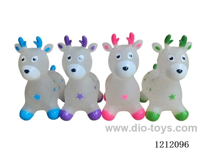 Flash music inflatable transparent gold powder leisurely deer (including 3*1.5V battery)