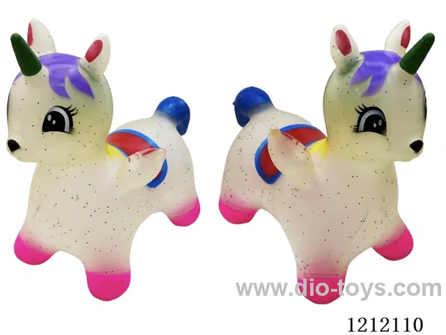 Flash music inflatable transparent gold flying horse (soft material) (including 3*1.5V battery)
