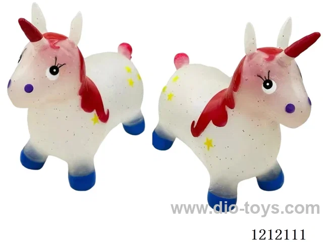 Inflatable transparent gold unicorn (soft material)