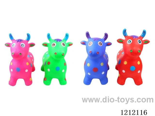 Flash music inflatable painted cartoon cow (including 3*1.5V battery)