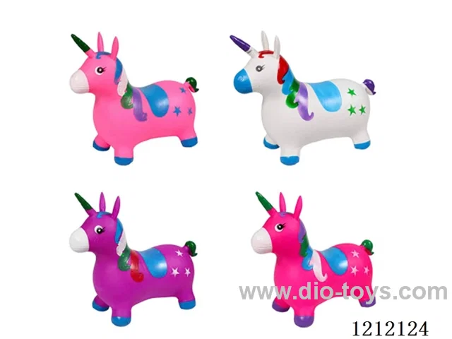Flash music inflatable painted unicorn (including 3*1.5V battery)