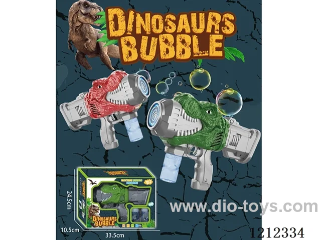 Dinosaur automatic bubble gun with lamp 2-color mixed