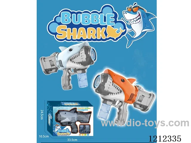 Shark automatic bubble gun with light 2-color mixed
