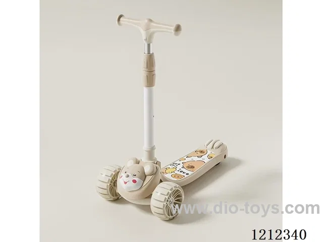 Children's scooter/one-button folding/lighting and music/height adjustment/coffee color/pink/orange