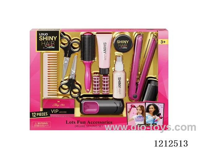 Hairdressing set+lighting and sound (12PCS)(2*AAA not included)