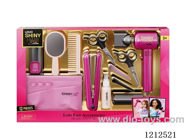Hairdressing set+lighting and sound (12PCS)(3*AAA+2*AAA not included)