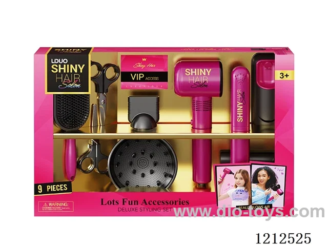 Hairdressing set+lighting and sound (9PCS)(3*AAA+2*AAA not included)