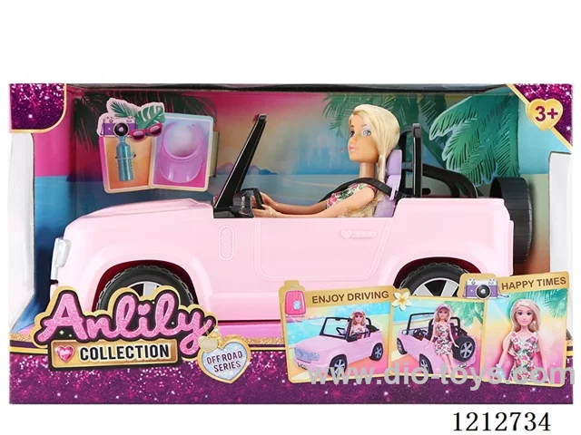 11.5-inch solid body Barbie +off-road vehicle(brown skin)