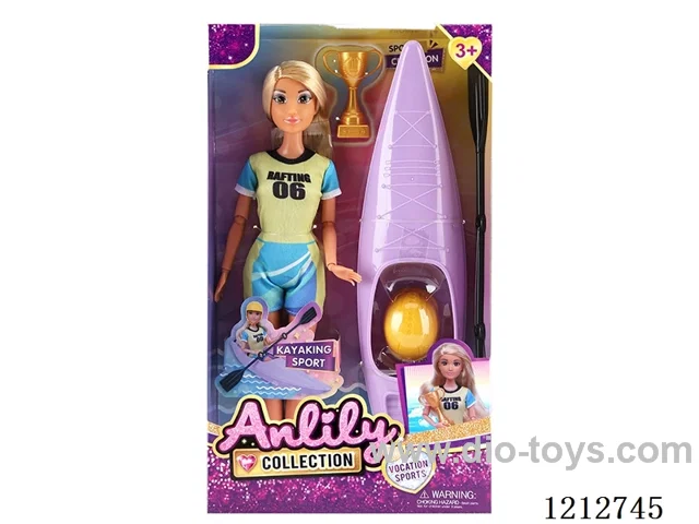11.5-inch solid body Barbie +rowing boat(brown skin)