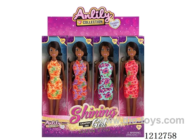 11.5-inch solid body Barbie (dark skin)12PCS