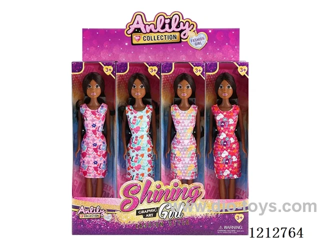 11.5-inch solid body Barbie (dark skin)12PCS