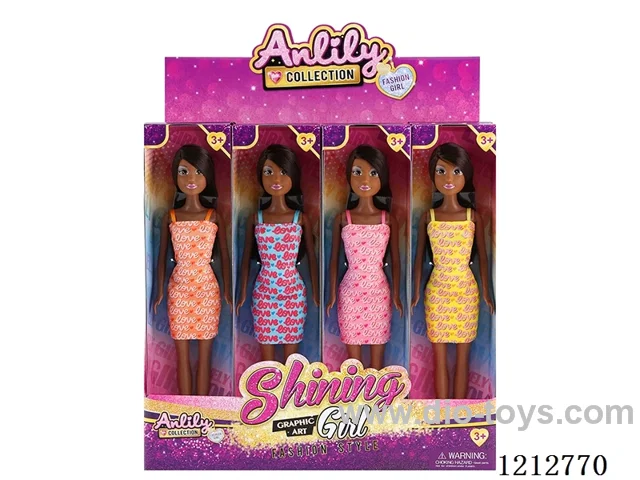 11.5-inch solid body Barbie (dark skin)12PCS