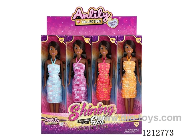 11.5-inch solid body Barbie (dark skin)12PCS