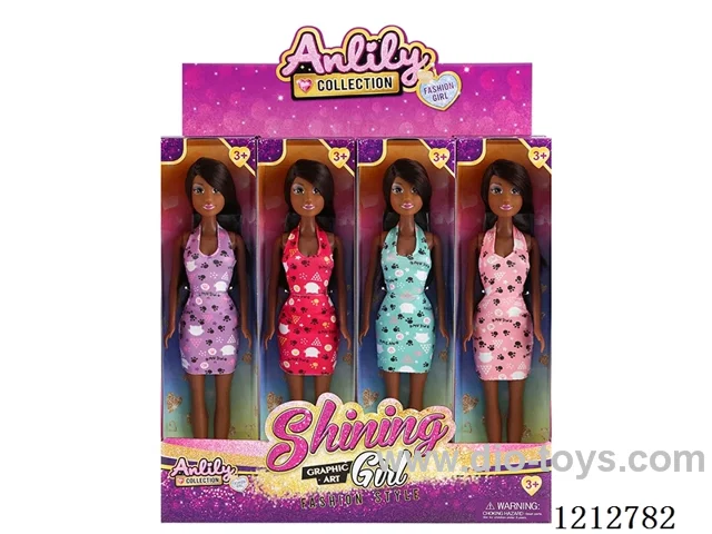 11.5-inch solid body Barbie (dark skin)12PCS