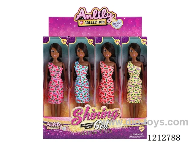 11.5-inch solid body Barbie (dark skin)12PCS