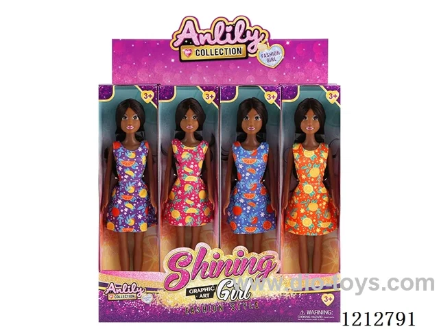 11.5-inch solid body Barbie (dark skin)12PCS