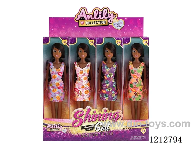 11.5-inch solid body Barbie (dark skin)12PCS