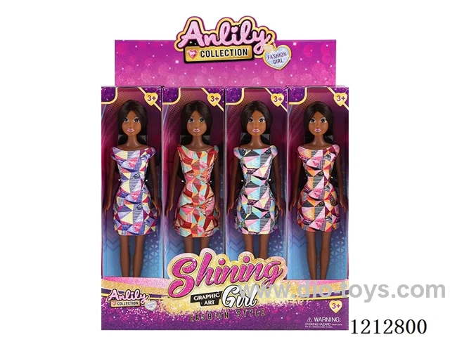 11.5-inch solid body Barbie (dark skin)12PCS