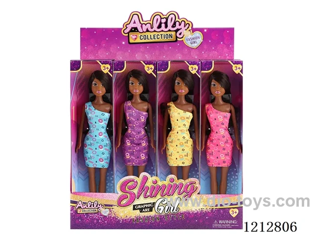 11.5-inch solid body Barbie (dark skin)12PCS