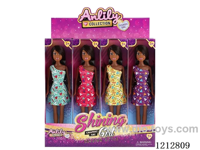 11.5-inch solid body Barbie (dark skin)12PCS