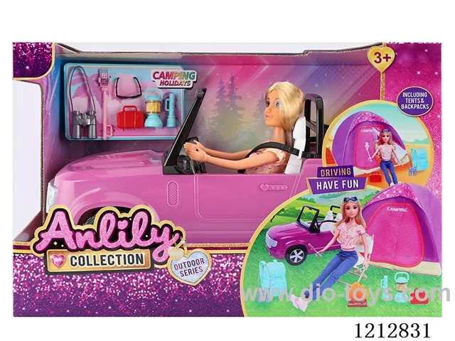 11.5-inch solid body Barbie +off-road vehicleTent set (without doll)(brown skin)